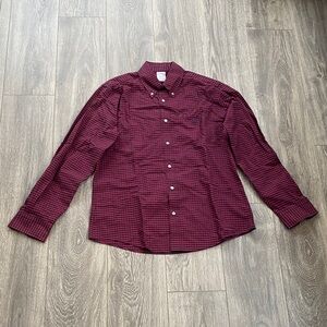 Brooks Brothers - Burgundy & Navy Checkered Button Down Shirt - Size M